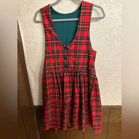 Knee Length Buffalo Plaid Flannel Button Up Dress‎ Size Medium Christmas Holiday - Picture 1 of 6